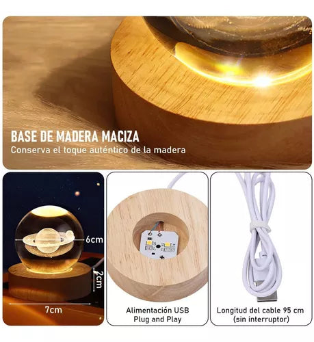 LAMPARA LUZ LED EN ESFERA